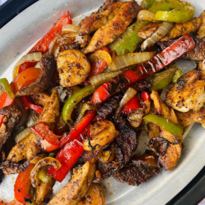 Fajitas texanas (camarón,res,pollo)